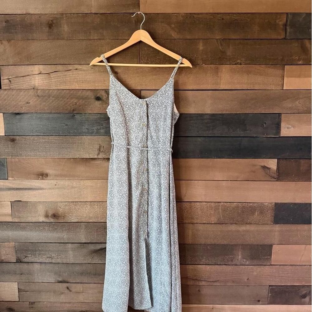 Sienna Sky Black White Speckled Midi Sundress Adjustable Strap Dress
